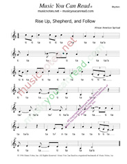 Click to Enlarge: "Rise Up, Shepherd, and Follow," Rhythm Format