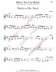 "Rock-a My Soul," Music Format