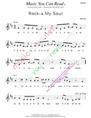 Click to Enlarge: "Rock-a My Soul," Rhythm Format
