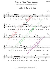 Click to Enlarge: "Rock-a My Soul," Solfeggio Format
