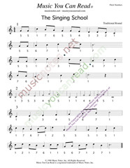 Click to Enlarge: "The Singing School," Pitch Number Format