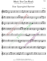 "Star Spangled Banner," Music Format