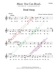 Click to Enlarge: "Steal Away," Solfeggio Format