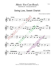 "Swing Low, Sweet Chariot," Music Format