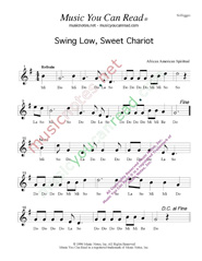 Click to Enlarge: "Swing Low, Sweet Chariot," Solfeggio Format