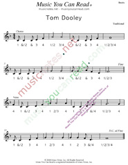 Click to enlarge: "Tom Dooley," Beats Format