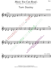"Tom Dooley," Music Format