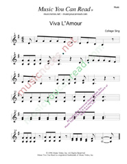"Viva L'Amour," Music Format