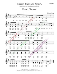 Click to Enlarge: "Viva L'Amour," Solfeggio Format