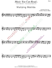 "Waltzing Matilda," Music Format