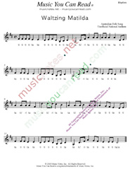 Click to Enlarge: "Waltzing Matilda," Rhythm Format