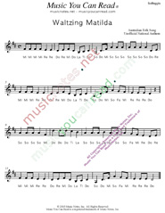 Click to Enlarge: "Waltzing Matilda," Solfeggio Format