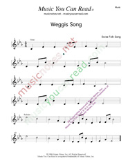 "Weggis Song," Music Format