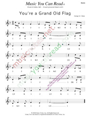 Click to enlarge: "You're a Grand Old Flag," Beats Format