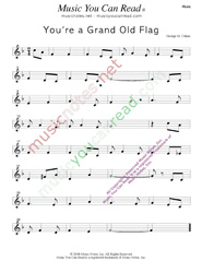 "You're a Grand Old Flag," Music Format