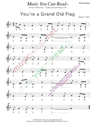 Click to Enlarge: "You're a Grand Old Flag," Pitch Number Format