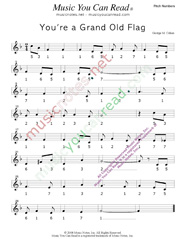 Click to Enlarge: "You're a Grand Old Flag," Pitch Number Format