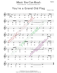 Click to Enlarge: "You're a Grand Old Flag," Rhythm Format