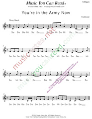 Click to Enlarge: "You're in the Army Now," Solfeggio Format