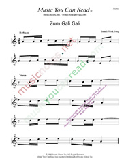 "Zum Gali Gali," Music Format