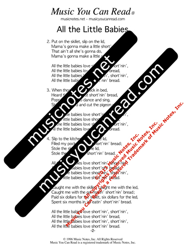 All the Little Babies Page two Text
