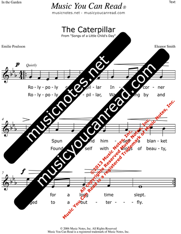 "The Caterpillar" Lyrics, Text Format