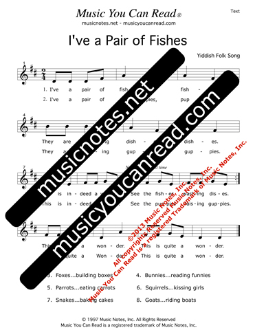 "Down by the Bay" Lyrics, Text Format