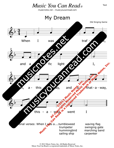 "My Dream" Lyrics, Text Format