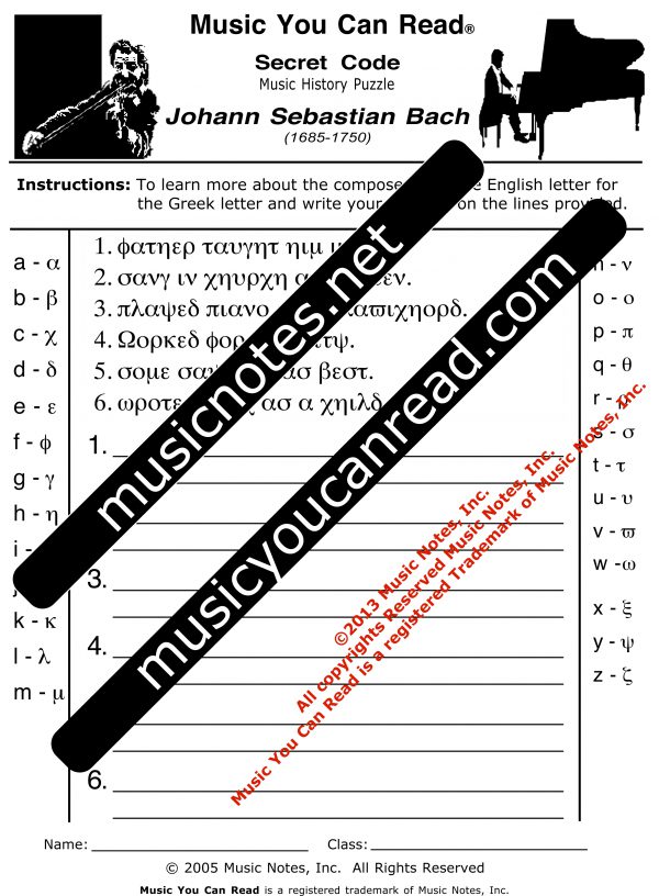 Secret Code - Johann Sebastian Bach