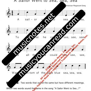 A Sailor Went to Sea, Sea, Sea