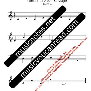 Tonic Intervals - G Clef - 4/4 Time